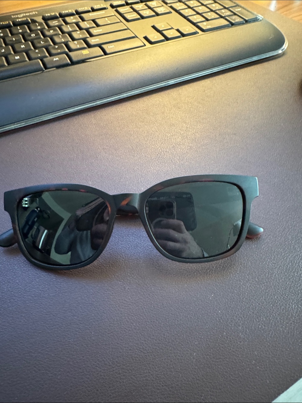 Cole Haan Matte Black Brown Tortoise Sunglasses Polarized